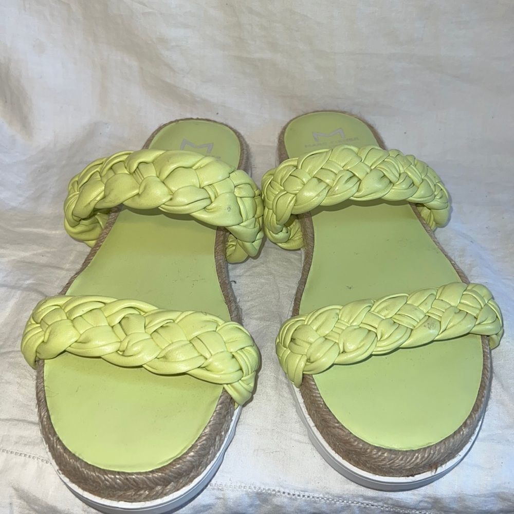 Marc Fisher Ltd Jaimee Lime Green Braid Strappy S… - image 2